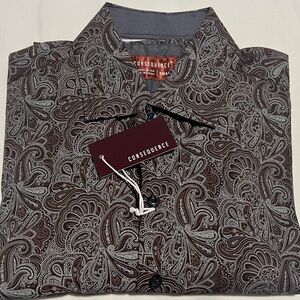 🔥CONSEQUENCE BUTTON DOWN CASUAL SHIRT MENS BROWN SIZE SMALL LONG SLEEVE NWT $65